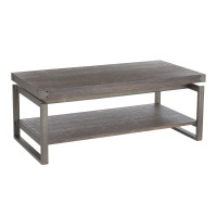 Lumisource TC-DRIFT ANE Drift Industrial Coffee Table in Antique Metal with Espresso Wood-Pressed Grain Bamboo